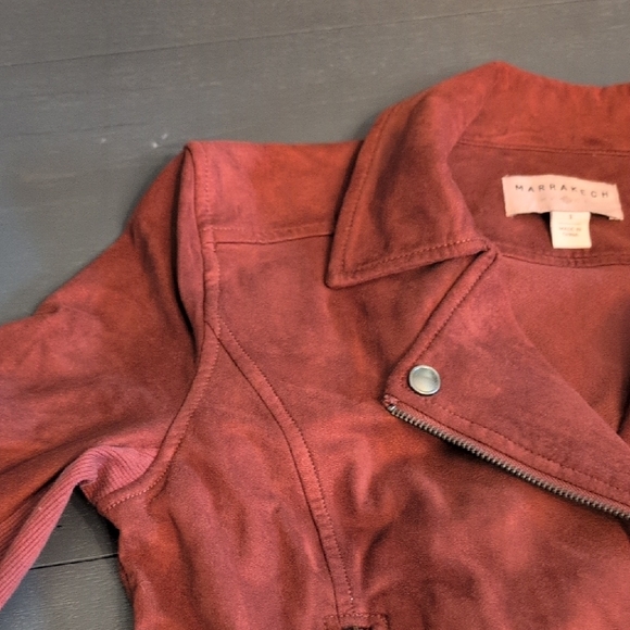 Anthropologie Burgundy Bomber Jacket with Classic Design - Picture 10 of 13